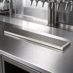 Thumbnail image #4 for Micro Matic USA DP-820D-45 Surface-Mount Stainless Steel Drip Tray Trough, 45"W x 8"D, Perforated Screen, 5/8" O.D. Drain