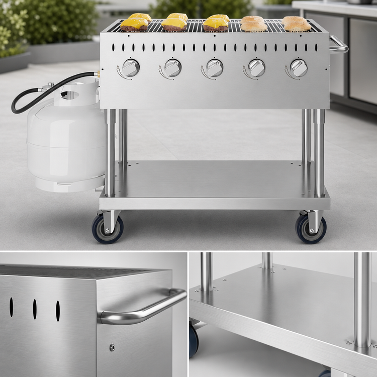 Product image #4 for KoolMore 36-Inch Mobile Outdoor Propane Charbroiler Grill with 5 Burners