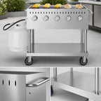 Thumbnail image #4 for Koolmore KM-CGM-36 Mobile Propane Charbroiler, 5 Burners, 304 Stainless Steel, Piezo Ignition