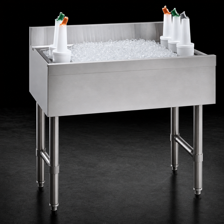 Product image #4 for Advance Tabco Underbar Basics 30-Inch Stainless Steel Cocktail Unit with 12-Inch Deep Ice Bin