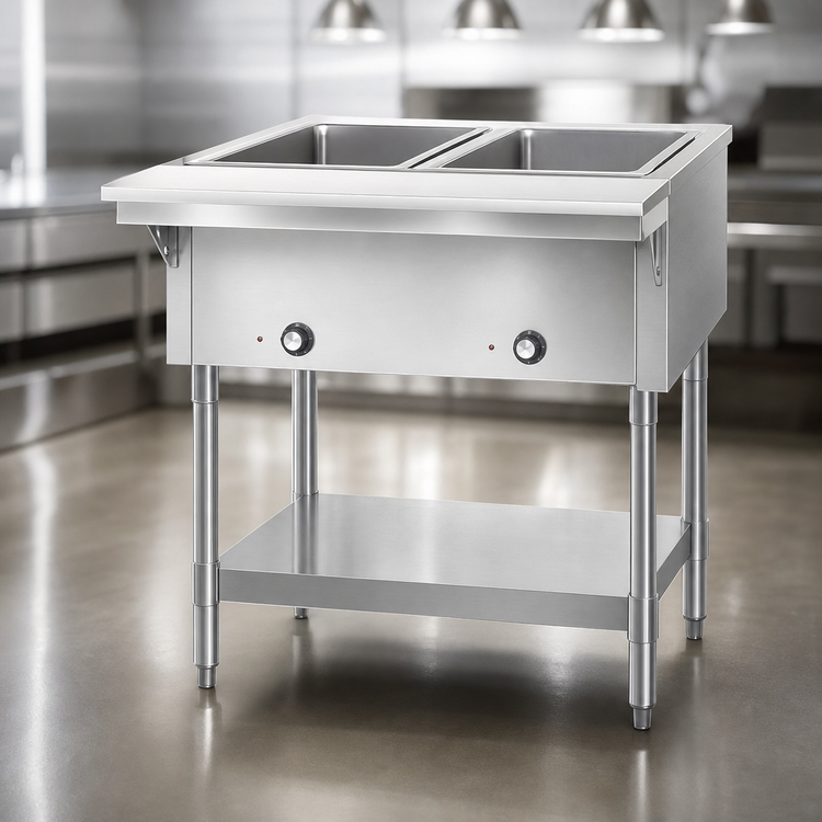 Product image #4 for Eagle Group 33-Inch Electric Hot Food Table, Open Base, 2 Dry Wells, 208V 3-Phase
