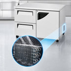 Thumbnail image #4 for Turbo Air Super Deluxe TUR-48SD-D2R-N 48-1/4-Inch 2-Section Undercounter Refrigerator with 2 Drawers and Right-Hinged Solid Door
