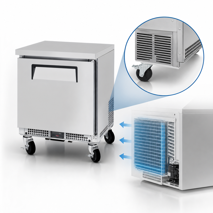 Product image #4 for Turbo Air M3 Series 24-Inch Shallow Depth One-Section Undercounter Refrigerator, Solid Door