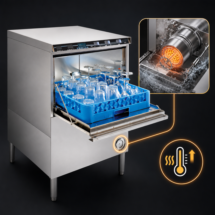Product image #4 for Perlick PKHT24A Door-Type High-Temperature Underbar Glasswasher with 5.3 kW Booster Heater, 24 Inch