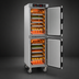 Thumbnail image #5 for Metro HotBlox Narrow Mobile Dual-Cavity Pass-Thru Insulated Holding Cabinet, 16-Pan, Analog, Solid Doors