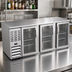 Thumbnail image #4 for Beverage-Air Three-Section Glass Door Food-Rated Back Bar Refrigerator, 78-Inch Wide, Left-Mounted Self-Contained Refrigeration