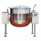 Thumbnail image #4 for Crown DLT-40TC 40 Gallon Direct Steam 2/3 Jacketed Tilting Kettle with Twin Console Base