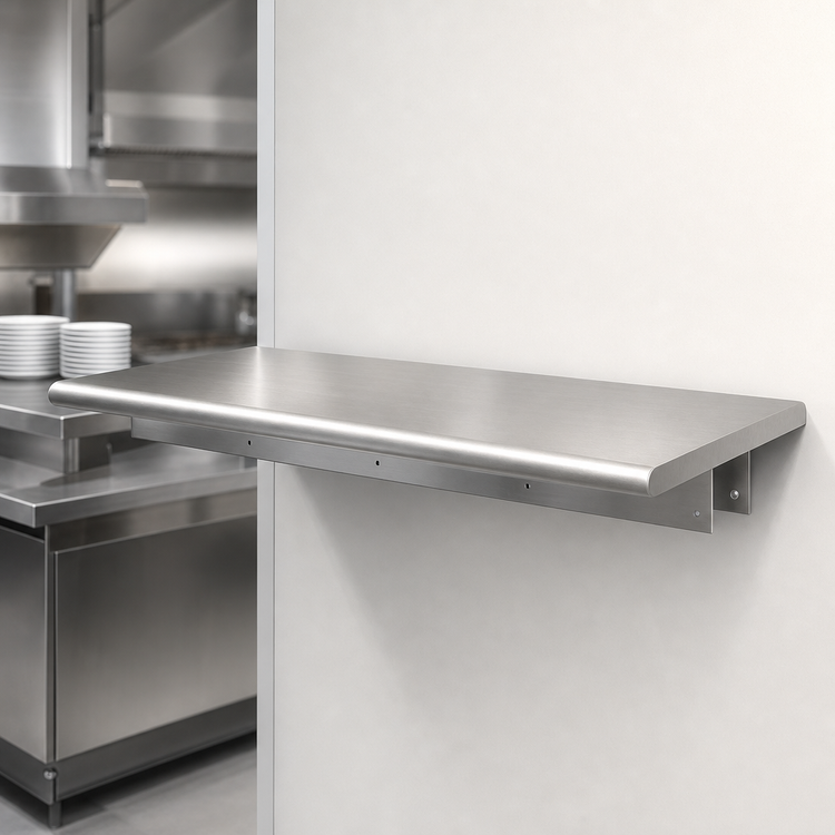 Product image #4 for BK Resources 60 Inch x 18 Inch Stainless Steel Pass-Through Shelf