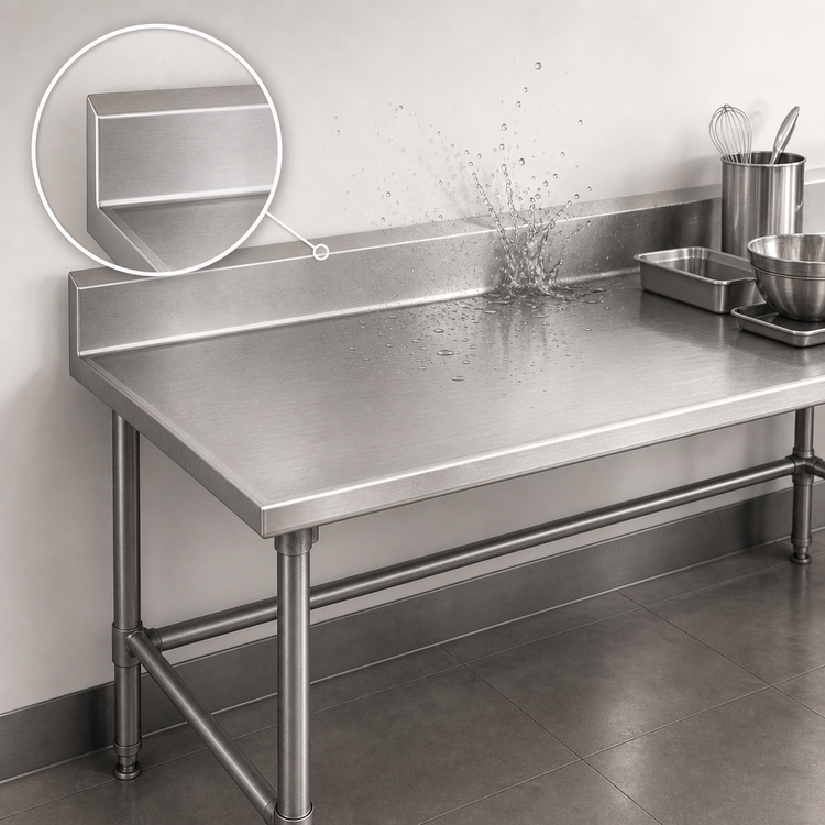 Product image #4 for Eagle Spec-Master 108-Inch x 24-Inch Stainless Steel Work Table with 4-1/2-Inch Backsplash