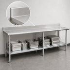 Thumbnail image #4 for Eagle Group Budget Series T24108B-BS 108-Inch Stainless Steel Work Table with 4-1/2-Inch Backsplash and Adjustable Galvanized Undershelf