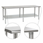 Thumbnail image #4 for Eagle Group Spec-Master T30108E 108-Inch x 30-Inch Stainless Steel Work Table, 14-Gauge 300 Series Top, Open Galvanized Base with Undershelf