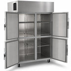 Thumbnail image #4 for Delfield 6051XL-SH Two-Section Reach-In Refrigerator, 41.5 Cu. Ft., Four Locking Half-Height Solid Doors, Top-Mounted Self-Contained