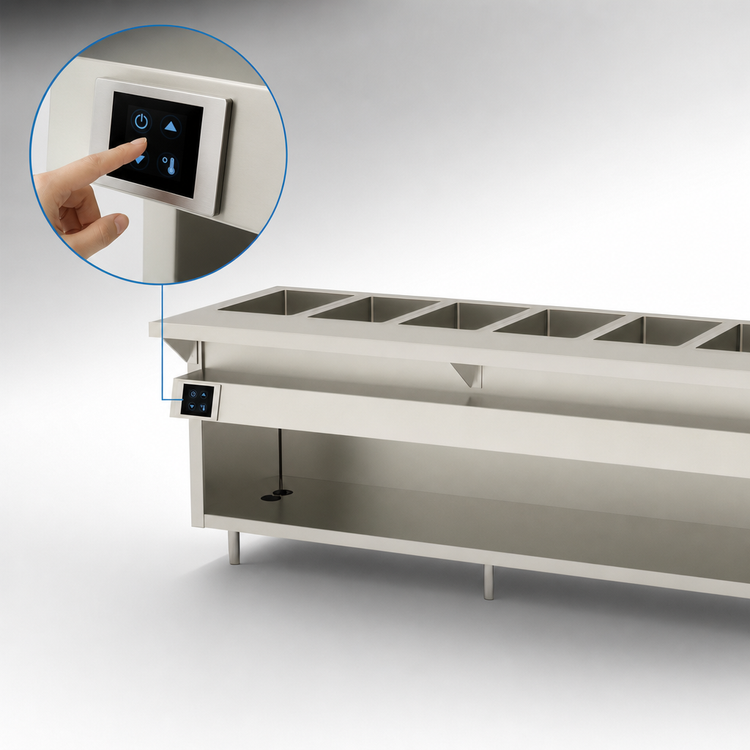Product image #4 for Thurmaduke EW-6-DLSS Deluxe 6-Well Electric Waterless Food Warmer