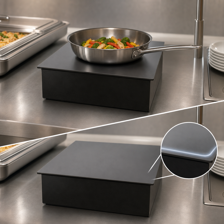 Product image #4 for CookTek Silenzio 15-Inch Square Drop-In Induction Buffet Warmer, Tempered Glass Top, 1 kW