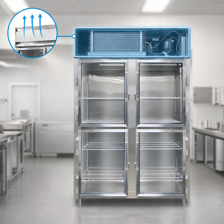 Product image #4 for Continental Refrigerator D2FSNSSGDHD Designer Line Two-Section Shallow Depth Reach-In Glass Door Freezer