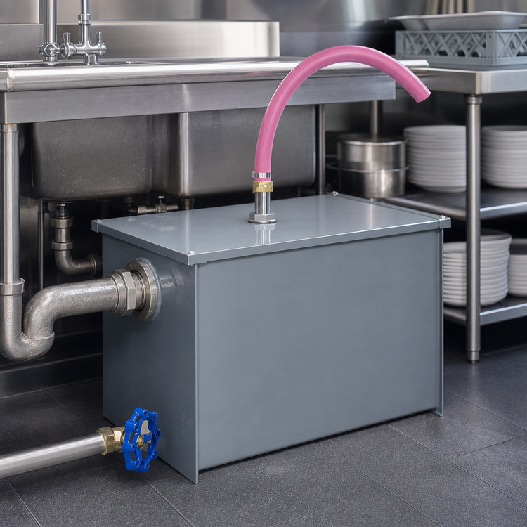Product image #4 for Dormont WD-25-A Semi-Automatic Draw-Off Grease Interceptor, 25 GPM, 50 lb Capacity, 3-Inch Threaded Inlet & Outlet