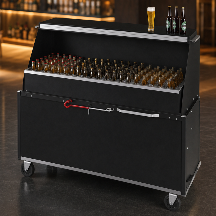 Product image #4 for Dinex DXPPB560IBTBK Full-Length Ice Bin Portable Bar with Black Exterior