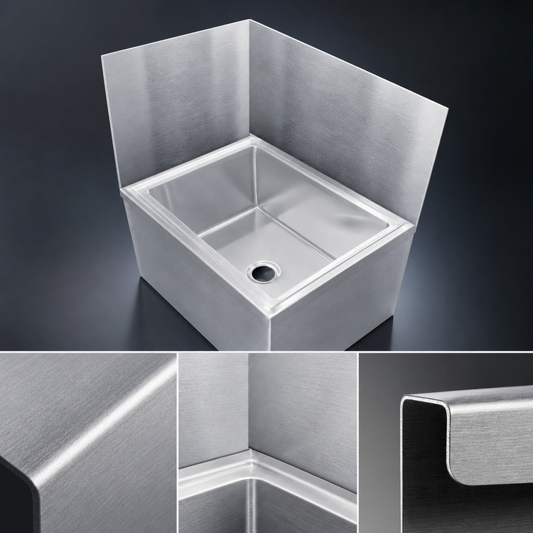 Product image #4 for John Boos Rear Stainless Steel Mop Sink Wall Guard