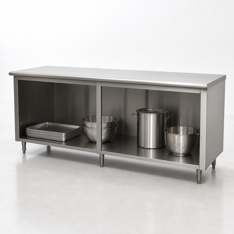 Product image #4 for Advance Tabco Special Value Series 120-Inch x 24-Inch Stainless Steel Flat Top Open Base Work Table
