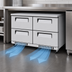 Thumbnail image #4 for Turbo Air Super Deluxe 2-Section Undercounter Drawer Freezer, Front Breathing, 4 Drawers, 48-1/4 Inch, 14.8 Cu. Ft.