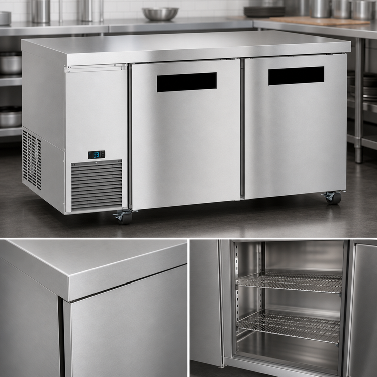 Product image #4 for Hoshizaki Steelheart 60-Inch Two-Section Undercounter Freezer with Solid Doors