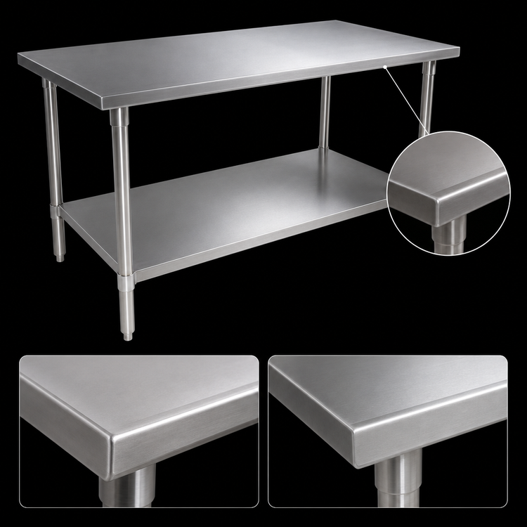 Product image #4 for John Boos Stallion 84-Inch x 36-Inch Stainless Steel Work Table with Adjustable Undershelf