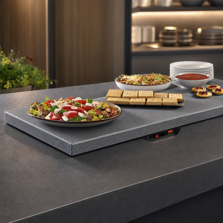 Product image #4 for Hatco Glo-Ray Simulated Stone Built-In Rectangular Heated Shelf, 25-5/8 in x 19-5/8 in x 2-1/4 in