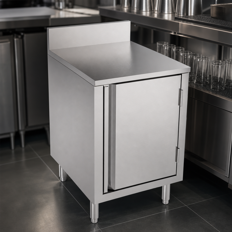 Product image #5 for BK Resources Well Series Flat Top Stainless Steel Underbar Cabinet, 18 x 21 Inches