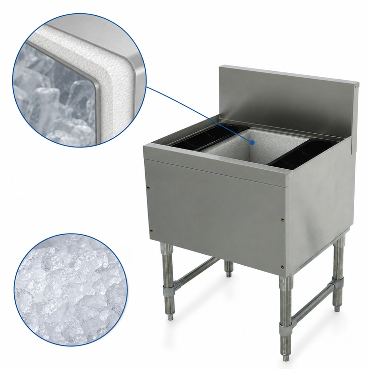 Product image #4 for Advance Tabco Prestige Supreme 30-Inch Wide Stainless Steel Bar Ice Bin, No Cold Plate, 89 lb Capacity