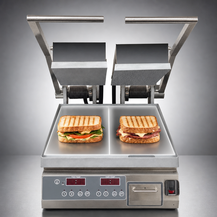 Product image #4 for Star Pro-Max 2.0 PST14D Dual-Top Smooth Aluminum Commercial Panini Press / Sandwich Grill