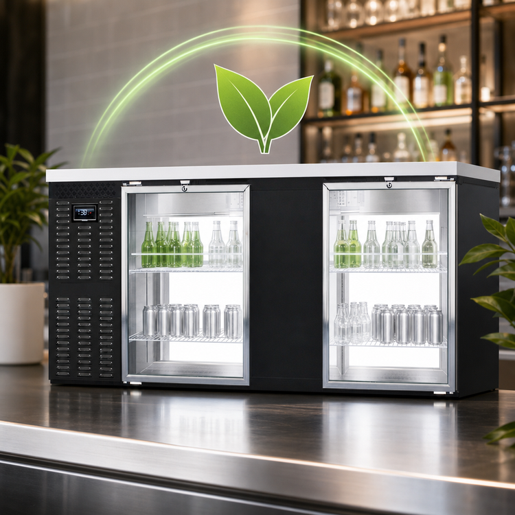 Product image #4 for Continental Refrigerator BB69NGDPT 69" Four-Glass Door Pass-Thru Refrigerated Back Bar Cooler