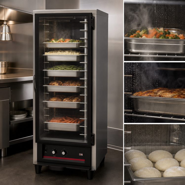 Product image #4 for hotLOGIX HL2-5 Undercounter Humidified Holding Cabinet / Heater Proofer, Non-Insulated Aluminum, 10-Pan Capacity