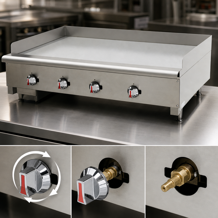 Product image #4 for Comstock-Castle 24-Inch Countertop Gas Griddle with Manual Controls and Smooth Steel Plate