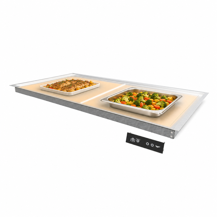 Product image #4 for Vollrath 68-Inch Recessed Drop-In Heated Shelf with Dual Warming Zones, Stainless Steel, 120V