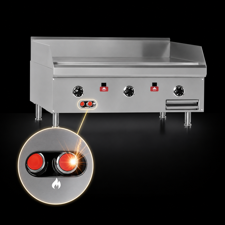 Product image #4 for Southbend HDG-48 Countertop Gas Griddle with 48" W x 24" D Cooking Surface and 1" Polished Steel Plate