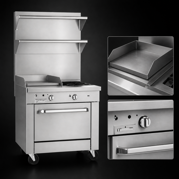 Product image #4 for Southbend Platinum 32-Inch Gas Heavy Duty Range with 2 Open Burners, 16-Inch Griddle, and Standard Oven
