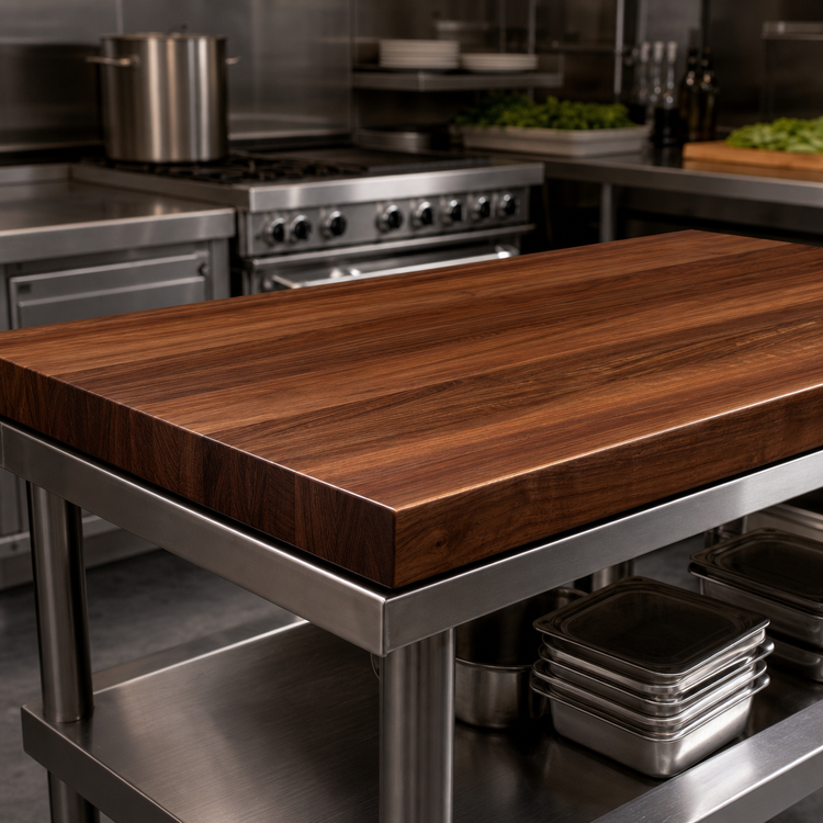 Product image #4 for John Boos Boos Block American Black Walnut Edge Grain Kitchen Countertop, 48-Inch x 27-Inch x 3-Inch, Penetrating Oil Finish