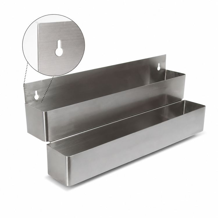 Product image #4 for BK Resources Double 30-Inch Stainless Steel Speed Rail with Keyhole Mounting