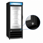 Thumbnail image #4 for Kelvinator Commercial KCHGM26F One-Section Glass Door Merchandiser Freezer, 26 cu. ft., Bottom-Mount, Right-Hinged Locking Door