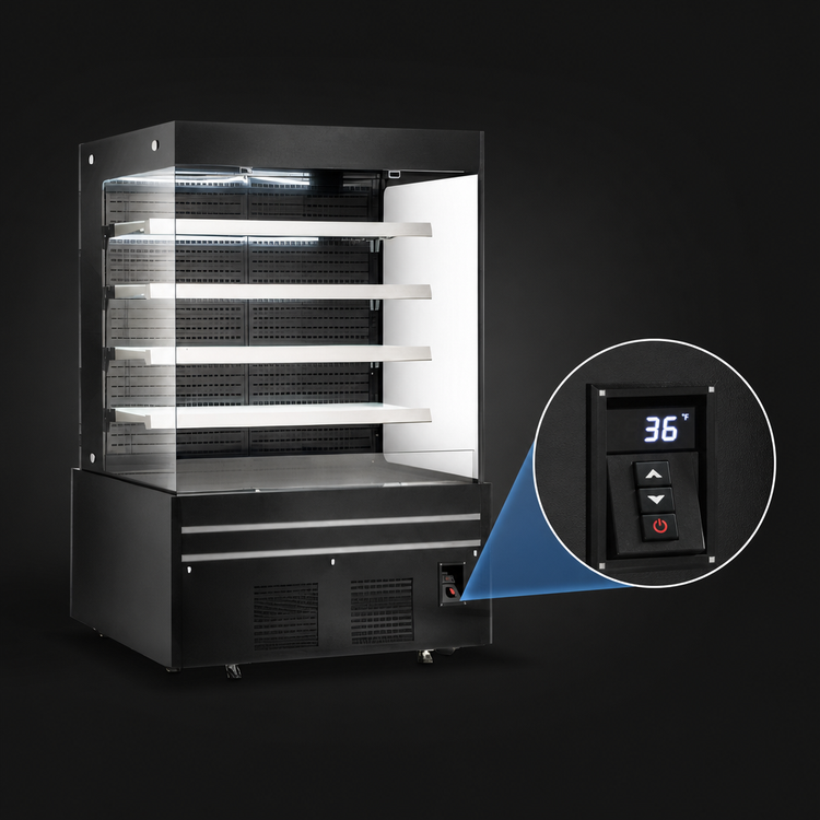 Product image #4 for 72-Inch Black Open-Front Grab-and-Go Refrigerated Showcase, 40.96 Cu. Ft.