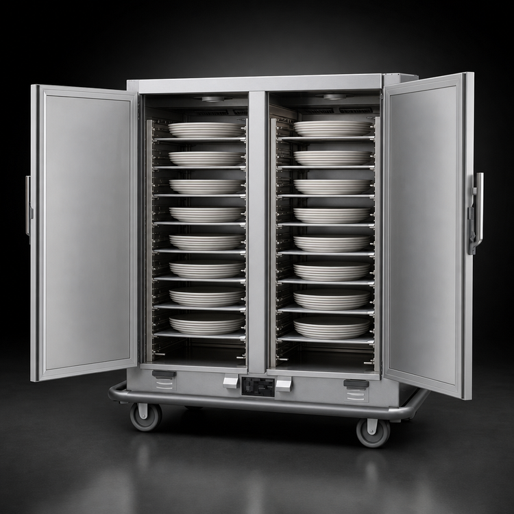 Product image #4 for Metro MBQ-200D Heated Two-Door Insulated Stainless Steel Banquet Holding Cabinet, 200 Plate Capacity