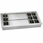Thumbnail image #4 for Perlick Corporation Top Shelf BW9-48 9-Bottle Underbar Bottle Well with 2-Piece Stainless Steel Sliding Cover, 3-Left/6-Right, 48-Inch