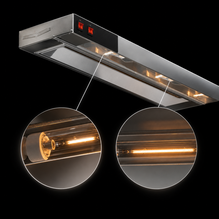 Product image #4 for Eagle RedHots 60-Inch High-Watt Lighted Strip Heat Lamp, Rod Type, 208V, Single