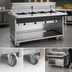 Thumbnail image #4 for Atlas Metal BLH-6 91-1/4 Inch Mobile Hot Food Serving Counter with 6 Full-Size Wells