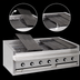 Thumbnail image #4 for Bakers Pride Dante Series 60-Inch Low-Profile Countertop Gas Radiant Charbroiler with Glo-Stones and 6-Inch Service Shelf