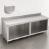 Thumbnail image #4 for John Boos Stainless Steel Work Table with Open Front Cabinet Base, 132 x 24 Inches, 5-Inch Backsplash
