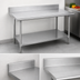 Thumbnail image #4 for Advance Tabco 84-Inch 430 Stainless Steel Work Table with 5-Inch Backsplash and Adjustable Undershelf
