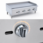Thumbnail image #4 for Hurakan by Equip.me 48-Inch Gas Countertop Griddle, 4 Burners, Thermostatic Control