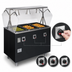Thumbnail image #4 for 2-Series Affordable Portable™ 3-Well Open Well Mobile Hot Food Station with Buffet Breath Guard, Lights, and Enclosed Storage Base, Black, 120V