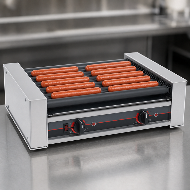 Product image #4 for Roll-A-Grill 10-Hot-Dog Roller Grill with 6 GripsIt Coated Rollers